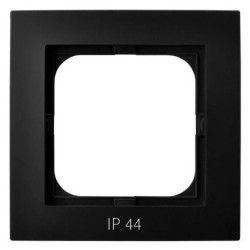 AS Ramka pojedyncza do łączników IP-44 czarny metalik RH-1G/33