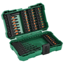 Zestaw bitów udarowych ze stali S2 25mm i 50mm, oraz wierteł i adaptera, 48elem. STALCO S-13732