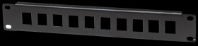 714860 Patchpanel, 10 ", 10-port, 1 U, black