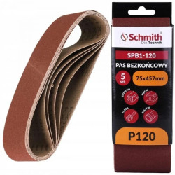 Pas bezkońcowy taśma papier ścierny P120 75x457mm 5szt Schmith