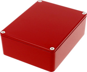 Aluminum die cast enclosure, (L x W x H) 119 x 94 x 42 mm, red, IP54, 1590BBSRD
