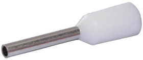 Insulated wire end ferrule, 0.5 mm², 8 mm long, white, 22C425