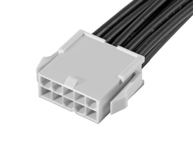 Kabel przewód-płytka, Mini-Fit Jr., 600 V, 9 A, raster: 4.2mm, 600mm, Cyna, Czarny