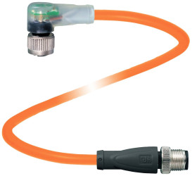 Pepperl+Fuchs 70137220-100003 Złącze konfekcjonowane czujnika/aktuatora V1-W-E8-OR1M-PUR-A1-V1-G, piny: 4, 4, 1 m, 1 szt