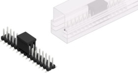 Pin header, 30 pole, pitch 2.54 mm, angled, black, SLLP6SMD05130ZBSMPS