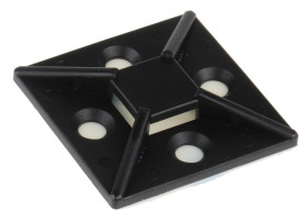 Uchwyt opaski kablowej do opasek 10.2mm długość 38mm szerokość 38 mm średnica otworu 5mm RS PRO Czarny