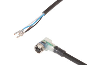 Złącze do samokonfekcjonowania M8 żeńskie kątowe 4-pin końcówka niezarobiona 4x0,34mm² PUR IP67 wyświetlacz LED VK200471