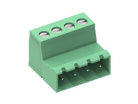 PLUG, MALE, HORIZ, 5.08MM 4C-GREEN