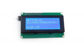 Wyświetlacz LCD 4x20, niebiesko/bialy z konwerterem I2C 2004A
