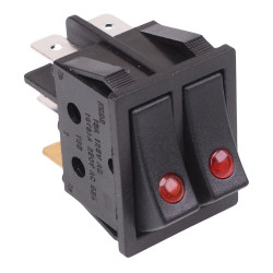 Red Dual illuminated Power Rocker Switch DPST 220V