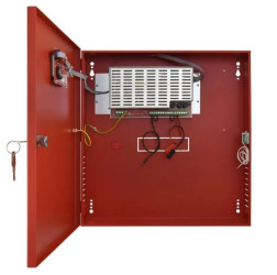 Zasilacz buforowy w metalowej obudowie 385x402x88mm, z panelem LCD, do systemów przeciwpożarowych EN54C 27,6V/3A/2x17Ah/LCD