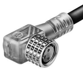 ELWIKA-KV 3308NS/C PUR 025 5m, przewód 3 żyłowy z gniazdem kątowym M8x1, sygnal. LED NPN NO, Hirschmann, 933354022, WYPRZEDAŻ, P