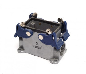 Przyłącze metalowe, puste, 10 pin, 16 A, boczne przył. (montaż pow.), ręczne zamknięcia z rolką - plastikowe T0-EBM10GD14