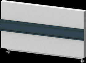 Head space cover, rectangular, sheet steel, (W x H x D) 400 x 225 x 25 mm, light gray, 8PQ2022-4BA01