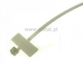 Opaska kablowa z etykietą 200/2,5 biała ( 100szt)