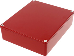 Aluminum die cast enclosure, (L x W x H) 145 x 121 x 39 mm, red, IP54, 1590XXRD