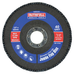 Faithfull FAIFD127F Abrasive Jumbo Flap Disc 127mm Fine