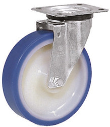 Koło samonastawne średnica kabla 100mm Płyta LAG 200kg wysokość całkowita 129mm