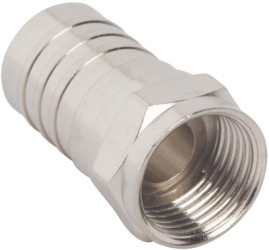 F plug 75 Ω, RG-6, straight, 222118