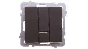 Sonata Łącznik Potrójny Z Podświetleniem Czarny Metalik Łp-13Rs/M/33