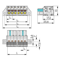 WAGO 2721-114/031-000 Female MCS-MIDI 14P 5mm Flanged Push Buttons0