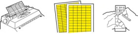 Vinyl Label, (L x W) 38 x 11 mm, yellow, sheet with 100 pcs, 1768017-1