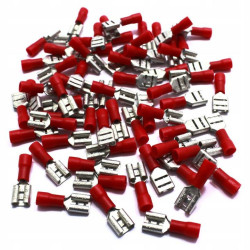 KONEKTOR IZOLOWANY ŻEŃSKI CZERWONY 6.4mm 100 SZT