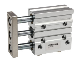 Siłownik z prowadzeniem skok 40mm RS PRO Ø 20mm 93 x 81 x 30mm 93mm