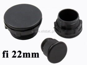 Czarna zaślepka na otwór fi 22mm; maskownica