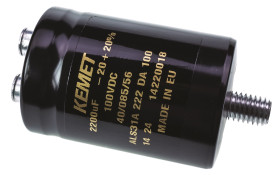 Kondensator 2200μF 100V dcmontażśrubowy KEMET 36 (Dia.) x 52mm