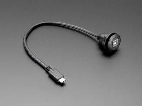 Adafruit Round Panel Mount USB Cable - USB-B Socket to USB-C Plug