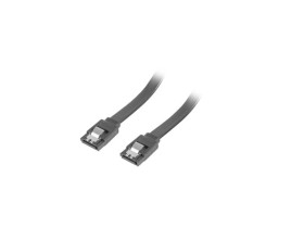 Kabel SATA DATA III (6GB/s) 0,3m z zatrzaskami metalowymi czarny LANBERG
