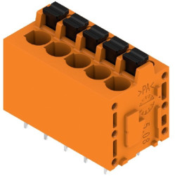 PCB terminal, 5 pole, pitch 5.08 mm, AWG 24-12, 20 A, spring-clamp connection, orange, 1331140000