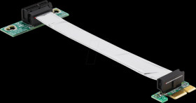 41839 Riser cable, PCIe x1 &gt; x1, 7-cm cable, left insertion