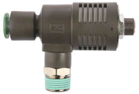Zawór wydechowy regulowany R 3/8 męskie 1 MPa Żywica rura: 10mm SMC