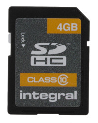 Karta SD SDHC, 4 GB HC, Integral Memory 0 → +60°C 200x