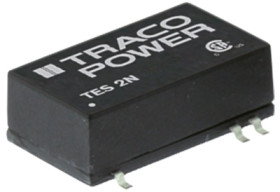 DC converter, 9-18 VDC, 2 W, 2 outputs, ±5 VDC, 73 % efficiency, TES 2N-1221