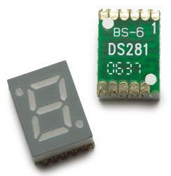 Wyświetlacz diodowy LED 7-segmentowy ze wspólną anodą 7,5 mcd RH DP, Czerwony 7mm Broadcom 632 nm