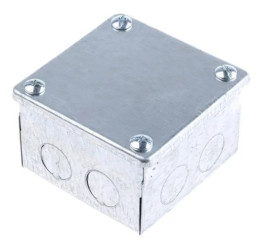 Puszka zaciskowa, Stal Galwanizowany 8 Knockouts 75mm x 75 mm x 50mm RS PRO