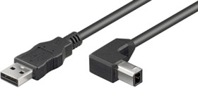 USB 2.0 adapter cable, USB plug type A to USB plug type B, 3 m, black, 68733