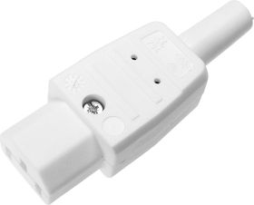 Gniazdo zasilające IEC Kaiser, 3-pin, 10 A, 250 V, proste, białe