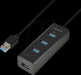 HUE-S2BL USB 3.0, 4-port hub, 4xA USB-A cable, 120 cm