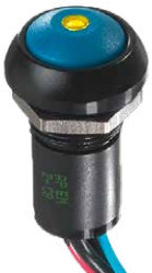 Vandal-proof pushbutton, 1 pole, black, illuminated  (red), 5 A/28 VDC, mounting Ø 13.6 mm, IP67, IPR3FAD2L0S