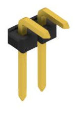 Pin header, 2 pole, pitch 2.54 mm, angled, black, 10058845