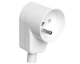 Gniazdo przenośne kątowe 16A 2P+Z 250V białe GN-170K