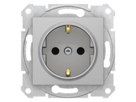 SEDNA Gniazdo pojedyncze z uziemieniem schuko z przesłonami zaciski bezgwintowe aluminium SDN3001760 SCHNEIDER ELECTRIC