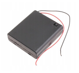 4x AA Battery Holder with Cover and Switch