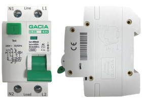 Różnicówka Wyłącznik z Członem Nadprądowym B 25A 30mA 1P+N TYP AC Gacia