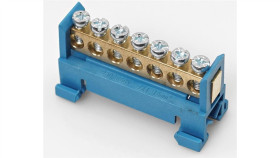 Mostek Zerowy Listwa Złączka Zacisk 7P Niebieski Lzm-B7