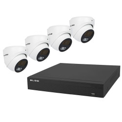 Rejestrator CCTV 4-kanał. + 4 kam. IP POE 5MPix + HDD 2TB zestaw monitoringu BLOW / 78-856